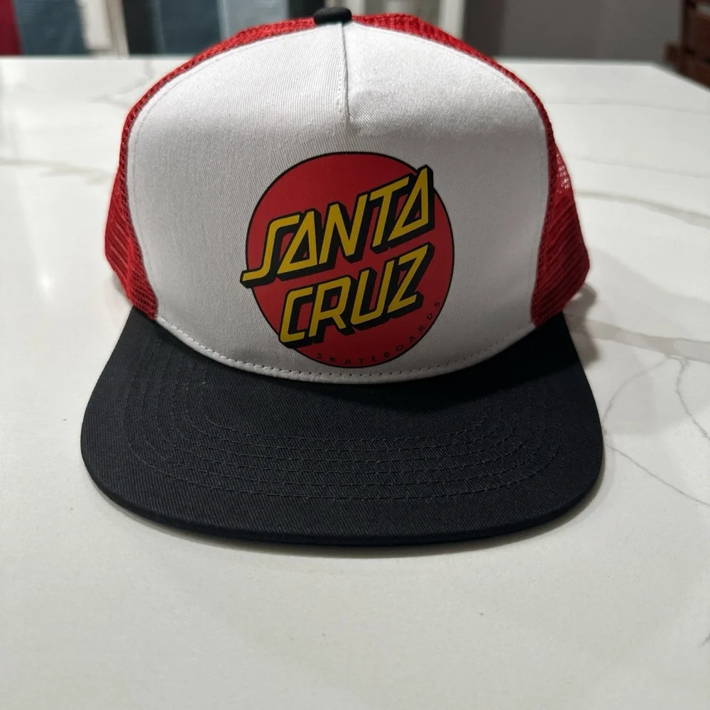 Santa Cruz Skateboards Red and Black Trucker Hat - Picture 1 of 5